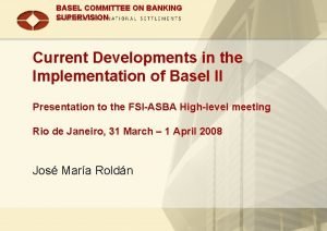 Basel committee on banking supervision