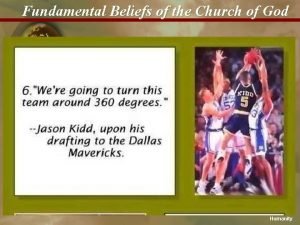 Fundamental Beliefs of the Church of God Humanity