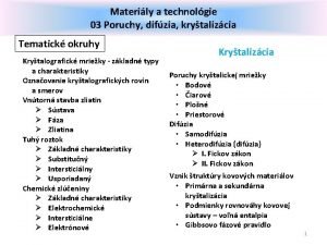 Materily a technolgie 03 Poruchy difzia krytalizcia Tematick