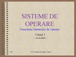 Curs sisteme de operare