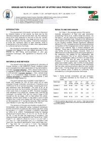 GRASS HAYS EVALUATION BY IN VITRO GAS PRODUCTION