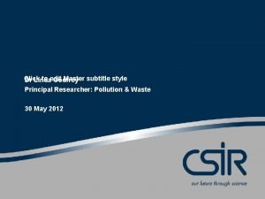 1 CSIR Review of the National Waste Management
