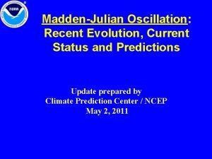 MaddenJulian Oscillation Recent Evolution Current Status and Predictions