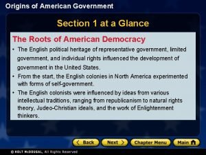Origins of american government section 1