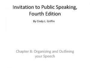 Invitation to public speaking Invitation to public speaking