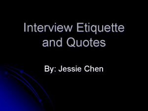 Interview etiquette definition