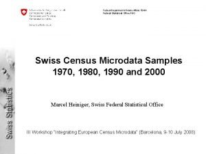 Federal Department of Home Affairs FDHA Federal Statistical