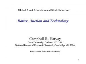 Global Asset Allocation and Stock Selection Barter Auction