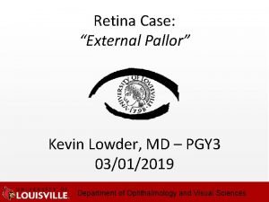 Retina Case External Pallor Kevin Lowder MD PGY