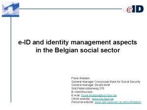 eID and identity management aspects in the Belgian