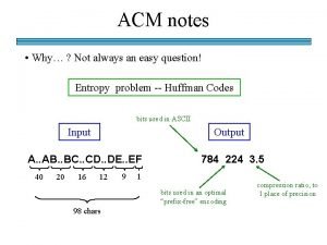 ACM notes Why Not always an easy question