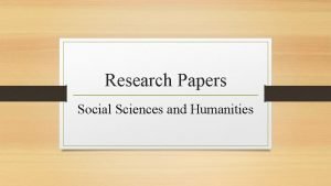 Research Papers Social Sciences and Humanities The Ethos