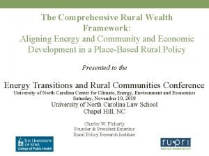 Rural wealth creation