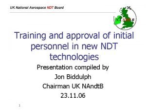 UK National Aerospace NDT Board NA NDT B