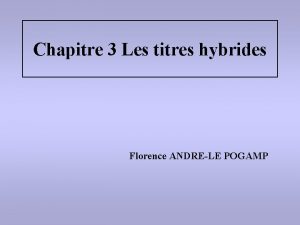 Titres hybrides