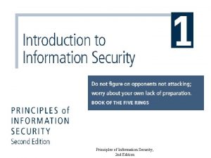 Principles of Information Security 2 nd Edition Learning