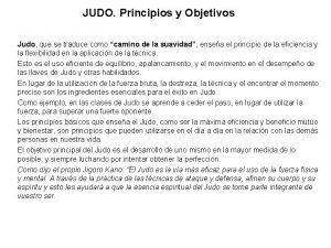 Objetivo del judo