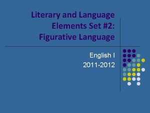 Literary and Language Elements Set 2 Figurative Language
