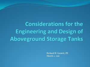 Considerations for the Engineering and Design of Aboveground