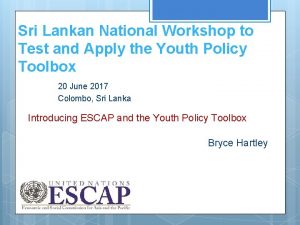 Sri Lankan National Workshop to Test and Apply