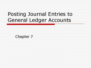 Problem 7-1 opening ledger accounts