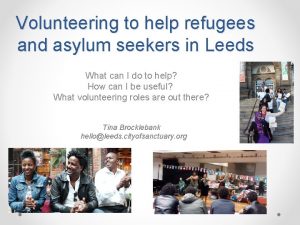 Volunteering to help refugees and asylum seekers in