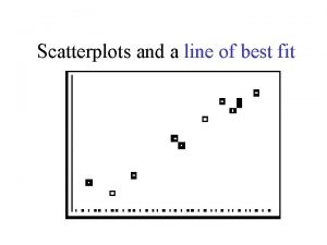 Scatterplots and a line of best fit When