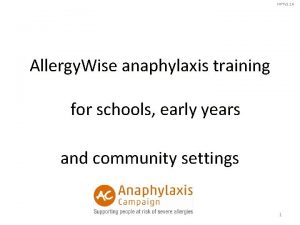 HPTV 1 1 A Allergy Wise anaphylaxis training