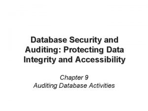 Database security and auditing