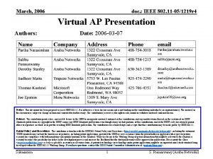 March 2006 doc IEEE 802 11 051219 r