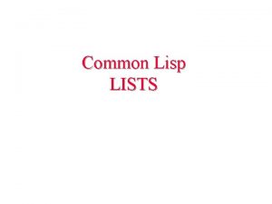 Common lisp association list