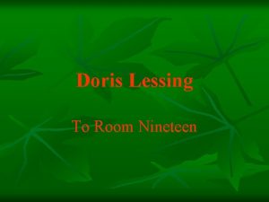 To room nineteen doris lessing