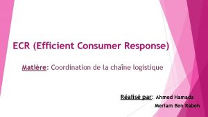 Ecr (efficient consumer response)
