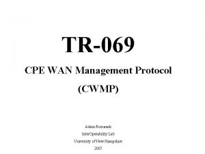 Cwmp protocol