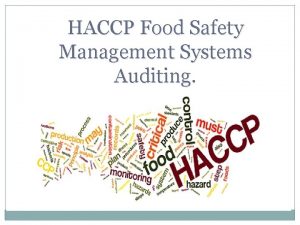 Objectives of haccp