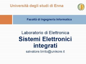 Universit degli studi di Enna Facolt di Ingegneria