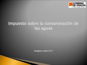 Impuesto sobre la contaminacin de las aguas Zaragoza