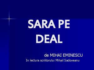 Motive literare sara pe deal