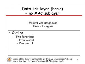 Data link layer basic no MAC sublayer Malathi