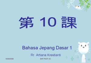 Bahasa Jepang Dasar 1 Rr Artiana Krestianti 10242020