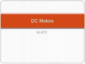 DC Motors KL 3073 Direct Current DC Machines