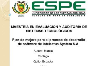 MAESTRA EN EVALUACIN Y AUDITORA DE SISTEMAS TECNOLGICOS