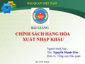 HI QUAN VIT NAM BI GING CHNH SCH