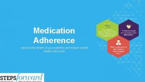 Medication Adherence Improve the health of your patients