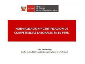 NORMALIZACION Y CERTIFICACION DE COMPETENCIAS LABORALES EN EL