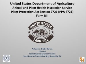 United States Department of Agriculture Animal and Plant