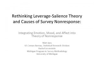 Leverage-saliency theory