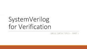 System verilog data types