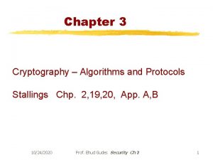Chapter 3 Cryptography Algorithms and Protocols Stallings Chp