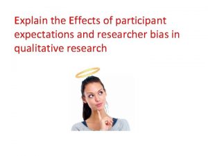 Participant expectations Participant expectations